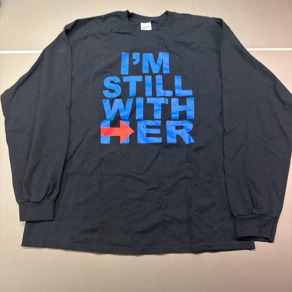 Gildan Im Still With Her Long Sleeve Graphic Couples T-Shirt Mens XL